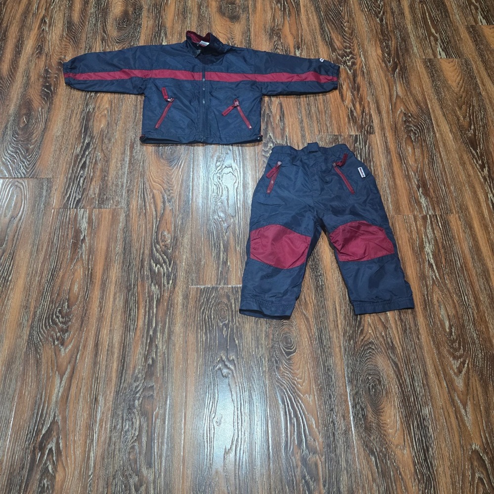 VTG Weebok 18M Track Suit Kids Navy Blue Burgundy Vintage Windbreaker Set Reebok